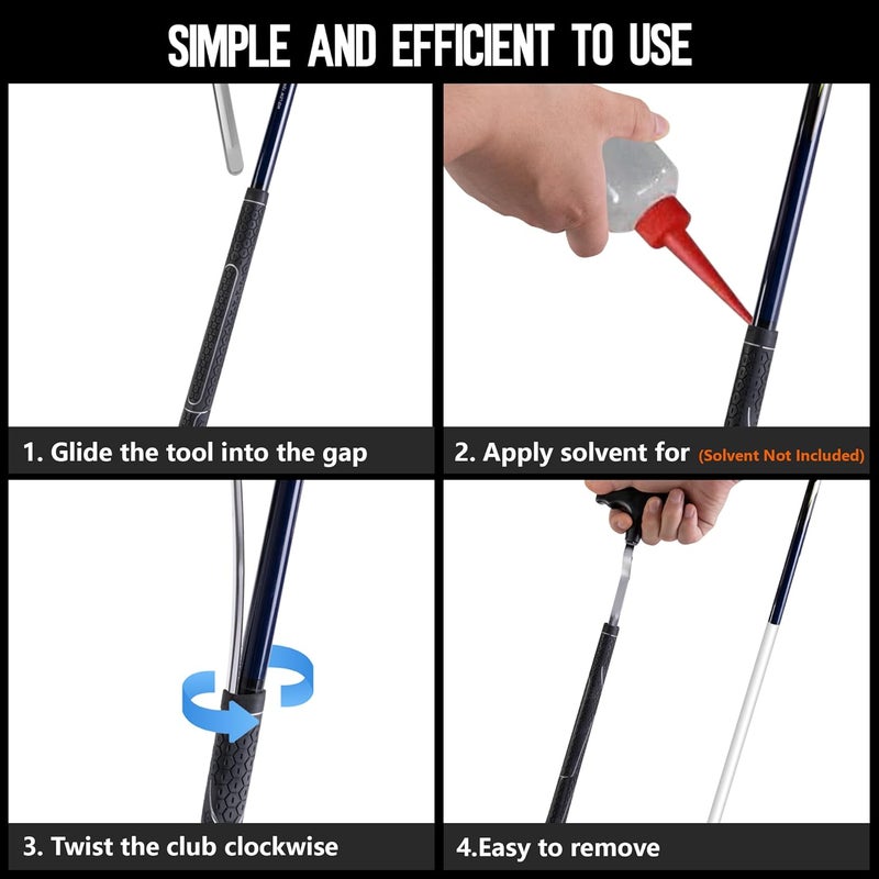 RunNico 12.5'' V-Shaped Golf Grip Removal Tool,Grip Remover Saver Gripping Kit,Golf Grip Tool,Standard Length Swinging Grips Golf Grip Remover Kit - Image 4